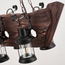 Debra Ship Pine Wood 6-Light Pendant Light